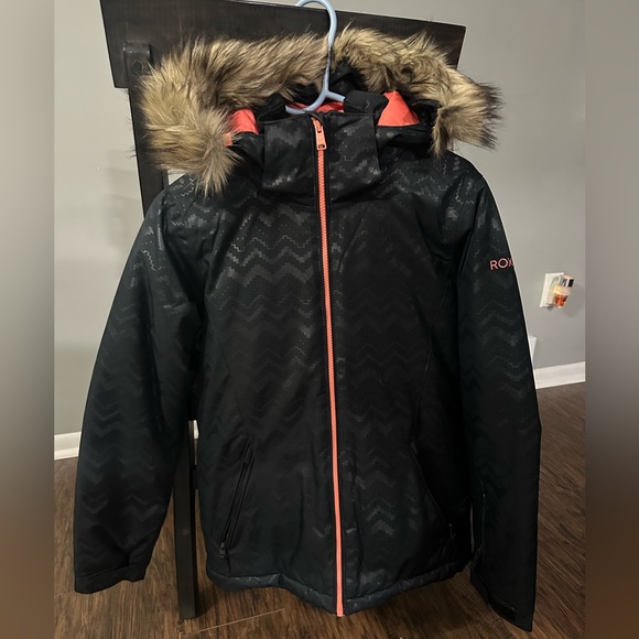 Snow set pink and black Roxy. Size 14/XL coat. Size 12/L...